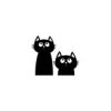 Sevimli Kediler Su Geçirmez Çıkarılabilir Oto Sticker 2 Parça Siyah 19*16 Cm