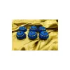 Balkabağı Kahve Yanı Dekoratif Sunumluk Mavi Renk Altın Yaldız Işlemeli 6lı Set