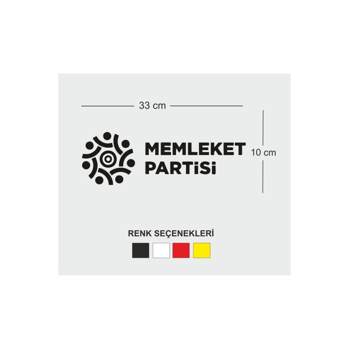 Memleket Partisi Logo Oto Sticker Siyah 33*10 Cm