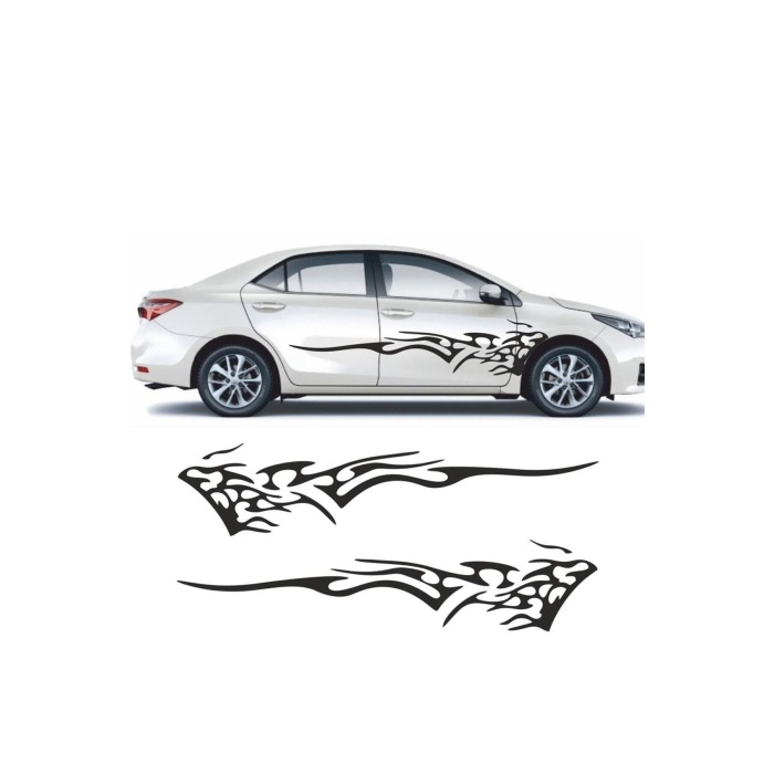 Oto Yan Kapı Sticker 2 Adet 100*22 Cm