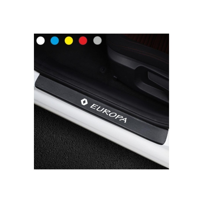 Renault Europa İçin Uyumlu Aksesuar Oto Kapı Eşiği Sticker Karbon 4 Adet
