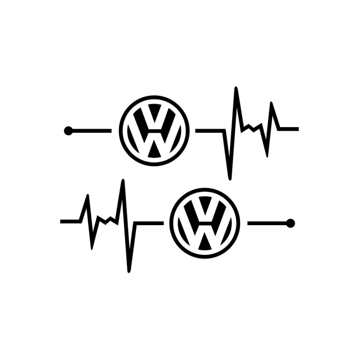 Volkswagen İçin Uyumlu Aksesuar Nabız Sticker 30*12 Cm