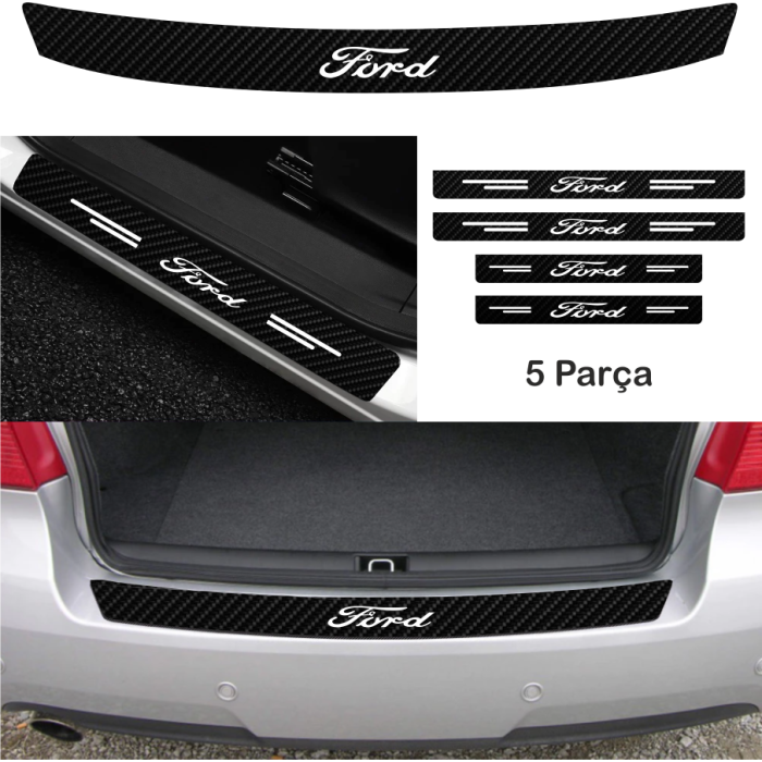 Ford Focus İçin Uyumlu Aksesuar Oto Bağaj Ve Kapı Eşiği Sticker Set Karbon