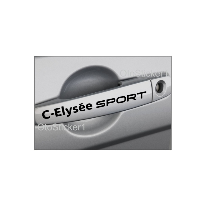 Citroen C-Elysee İçin Uyumlu Aksesuar Kapı Kolu Ve Jant Sticker 8 Adet 10*1,5 Cm