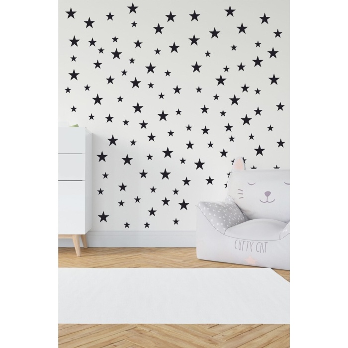 Bebek Ve Çocuk Odası Dekoratif Yıldız Sticker Siyah