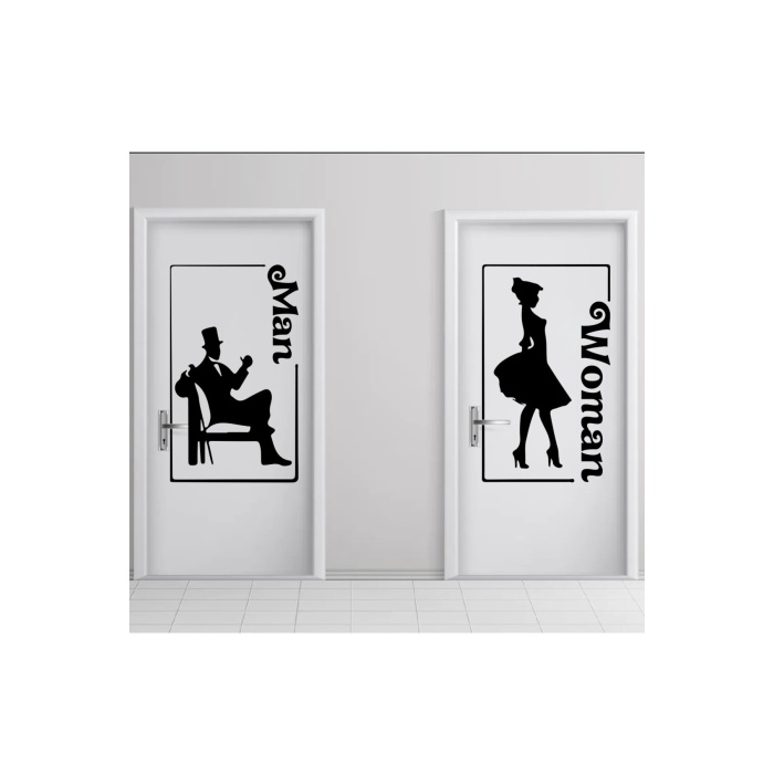 Man-women Tuvalet-wc Kapı Sticker