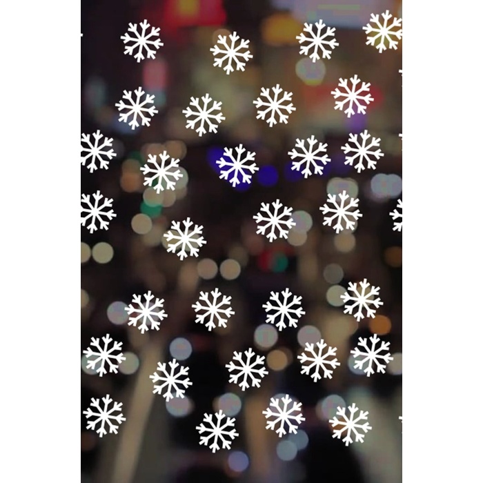 Kar Tanesi Vitrin Cam Sticker Yılbaşı Dekoru Beyaz 100 Adet 6X6 cm