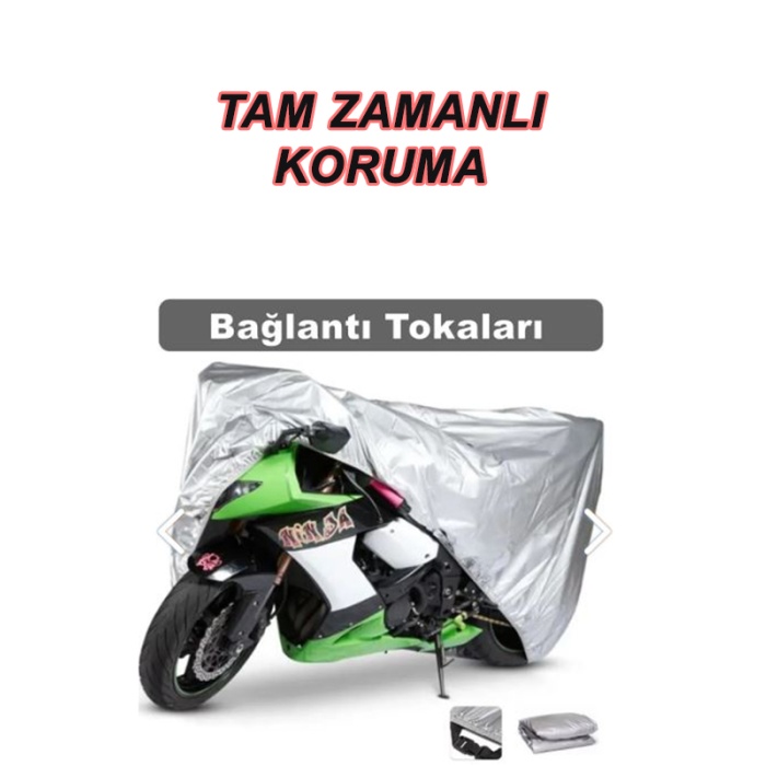 Truva Tr 100 Uyumlu Arka Çanta Miflonlu Premium 4 Mevsim Koruyan Motosiklet Brandası Gri