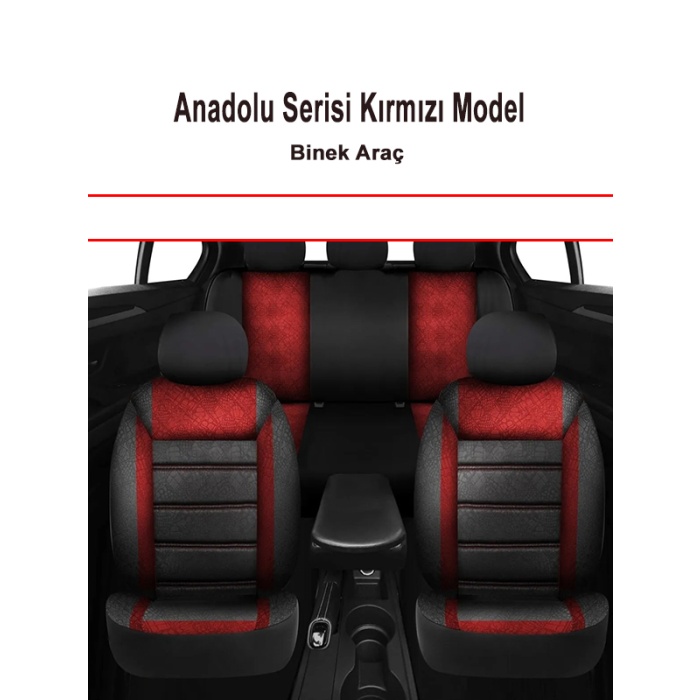 Volvo S60 Uyumlu Anadolu Serisi Oto Koltuk Kılıfı Kırmızı