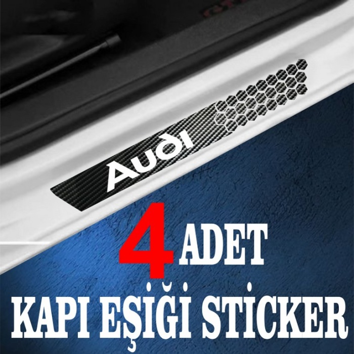 Audi uyumlu  özel Oto Kapı eşikleri Sticker Karbon 4 Adet