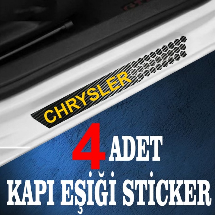 Chrysler uyumlu  özel Oto Kapı eşikleri Sticker Karbon 4 Adet