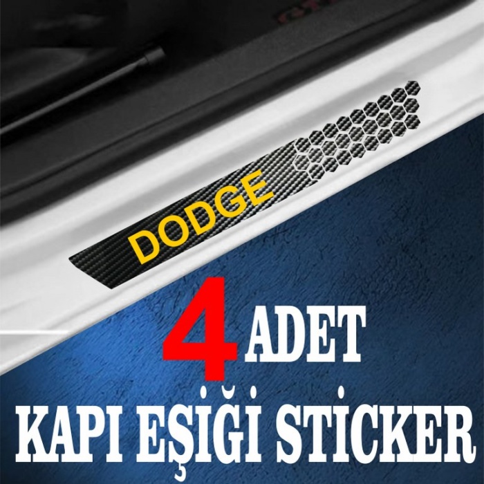 Dodge uyumlu  özel Oto Kapı eşikleri Sticker Karbon 4 Adet