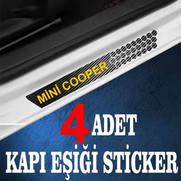 Mini cooper özel Oto Kapı eşikleri Sticker Karbon 4 Adet