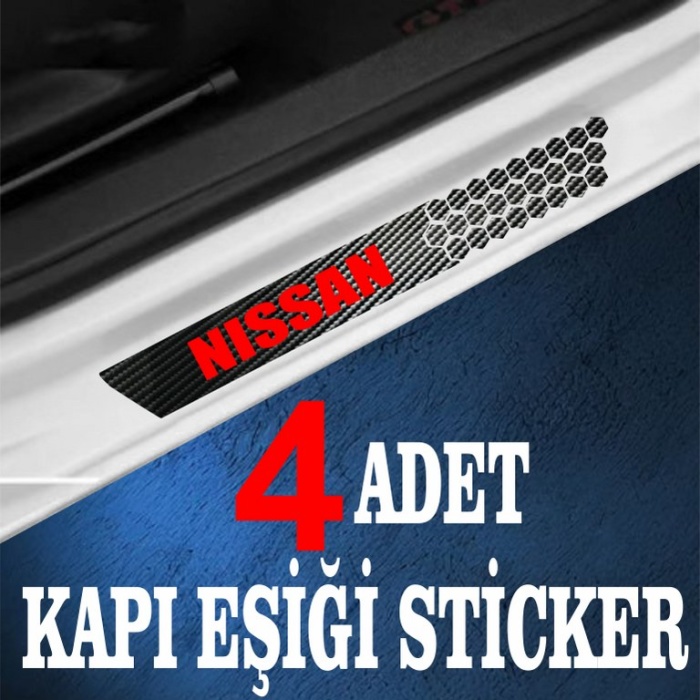 Nissan özel Oto Kapı eşikleri Sticker Karbon 4 Adet