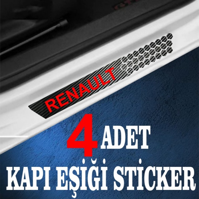 Renault özel Oto Kapı eşikleri Sticker Karbon 4 Adet