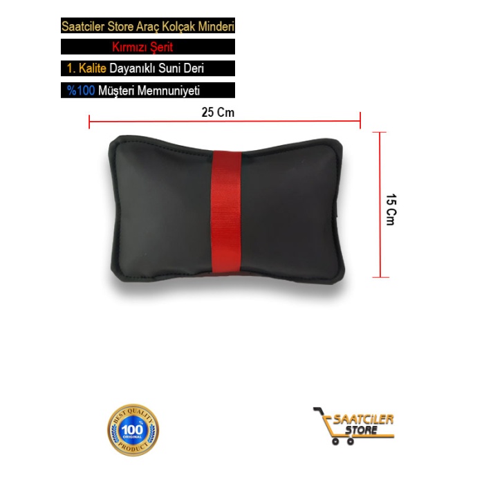 Tata Oto Modellerine Uygun Koltuk Boyun Yastığı Kırmızı Şerit 2 Adet