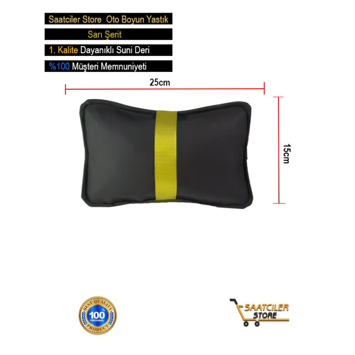 Tata Oto Modellerine Uygun Koltuk Boyun Yastığı Sarı Şerit 2 Adet