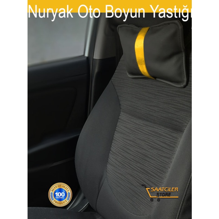 Toyota Oto Modellerine Uygun Koltuk Boyun Yastığı Sarı Şerit 2 Adet