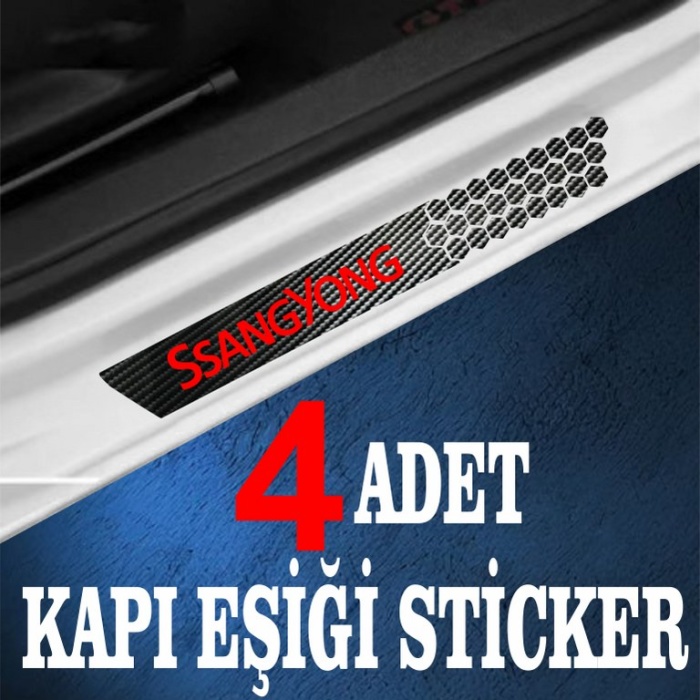 Ssangyong özel Oto Kapı eşikleri Sticker Karbon 4 Adet