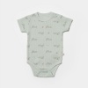 Bibaby Biorganic Waffle I Love My Mama Kısa Kol Body 56982 Bej-Mint