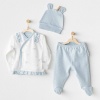 Andywawa AC25646 Cuddly Bunny Bear 3Lü Zıbın Set Blue