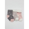 Bistyle 3Lü Penye Kız Soket Çorap BS10112 Gri