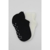 Bistyle 2Li Sneakers Kaymaz Basic Penye Çorap BS20103 Siyah Ekru
