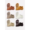 Bistyle 6Lı Sneakers Kaymaz Penye Çorap BS20102 Toprak