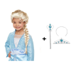 Örgülü Karlar Ülkesi Frozen Elsa Peruğu Tacı Ve Sopası Çocuk Boy