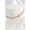 316L Çelik Gold Renk 2li Minimal Kare Model Kadın Halhal - TJ-HH1548