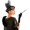 192039ler Gatsby Aksesuar Seti – Siyah Charleston Saç Bandı  Lık
