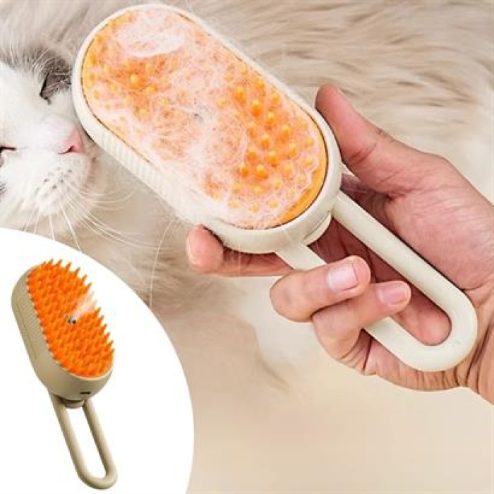  Saplı Su Püskürtmeli Kedi Köpek Fırçası Masaj Etkili Tüy Toplama Tarağı