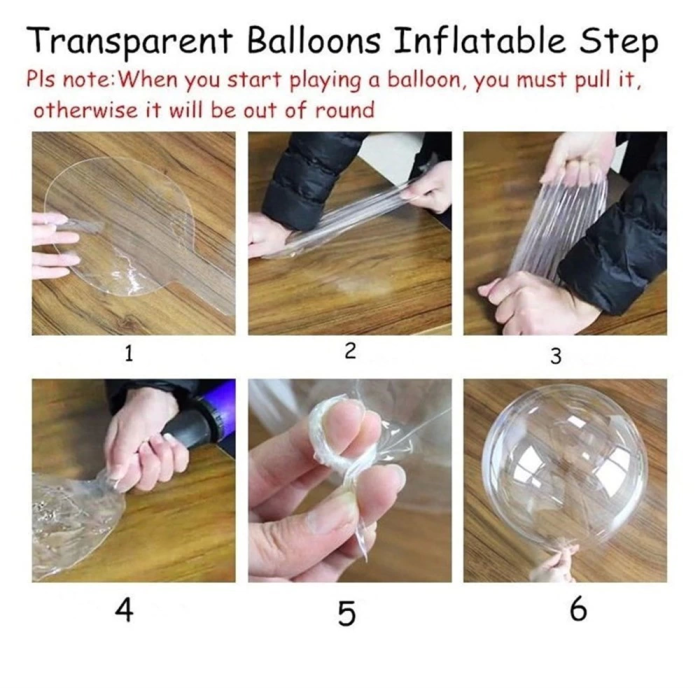Kırmızı Simli Yulak Şeffaf Balon 24 İnç