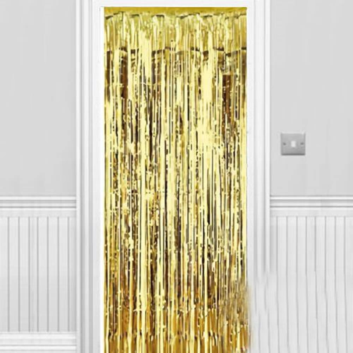 Işıltılı Du Ve Kapı Perdesi Gold 90x200 Cm