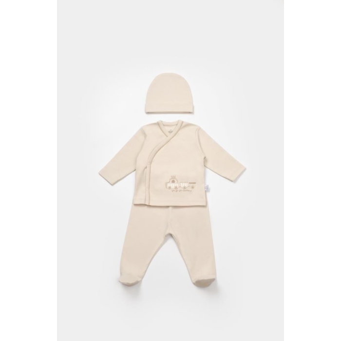 Bibaby Bimini Canvas Trains Boy 3Lü Set 73349 Latte