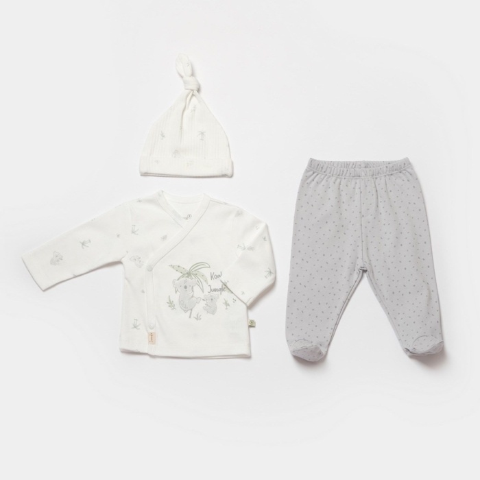 Bibaby Biorganic Koala Jungle 3Lü Bebek Takım 73315 Gri