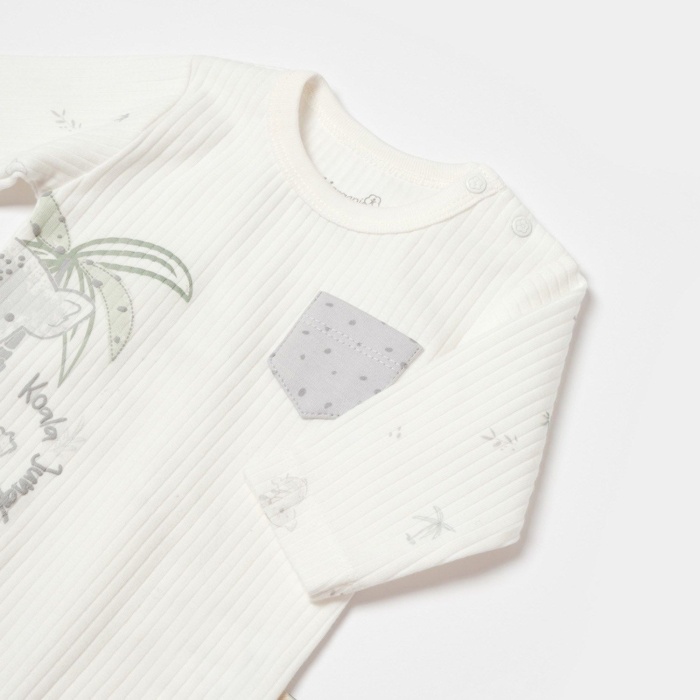 Bibaby Biorganic Koala Jungle Uzun Kol Bebek Body 56969 Gri