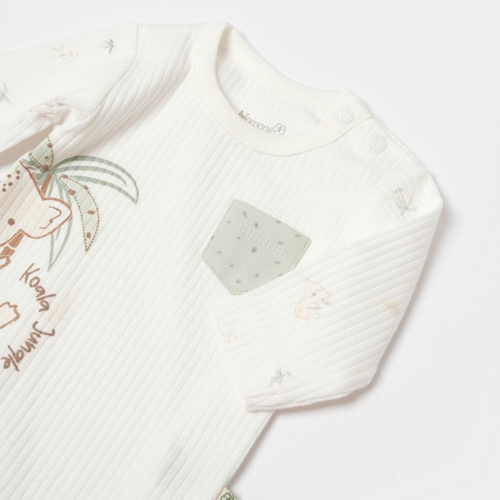 Bibaby Biorganic Koala Jungle Uzun Kol Bebek Body 56969 Mint