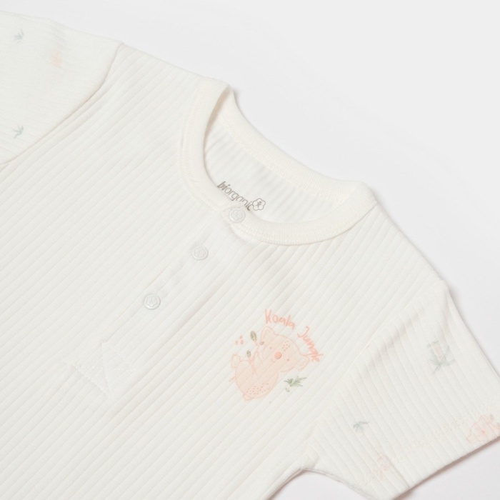 Bibaby Biorganic Koala Jungle Kısa Kol Bebek Body 56972 Pembe