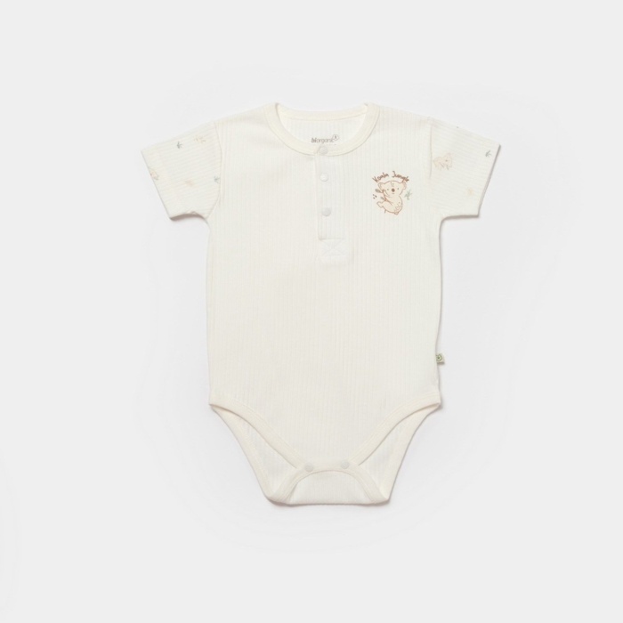 Bibaby Biorganic Koala Jungle Kısa Kol Bebek Body 56972 Mint