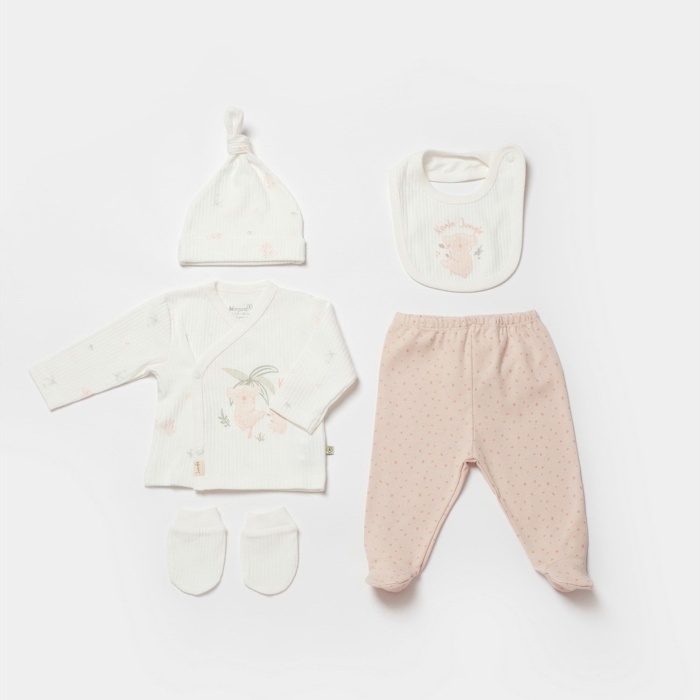 Bibaby Biorganic Koala Jungle 5Li Hastane Çıkış Seti 62325 Pembe