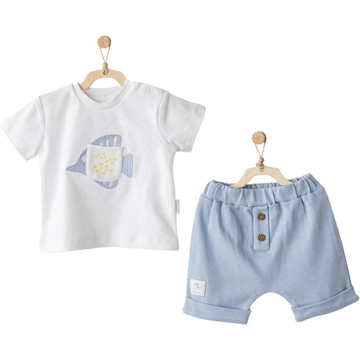 Andywawa AC25608 Ocean İs My Happy Place 2Li Bebe Takım Blue