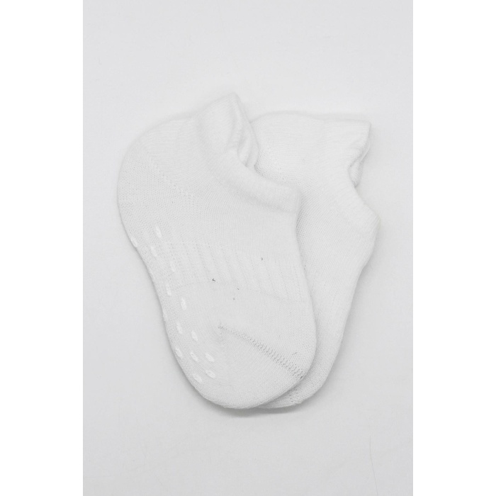 Bistyle 2Li Sneakers Kaymaz Basic Penye Çorap BS20103 Beyaz Beyaz