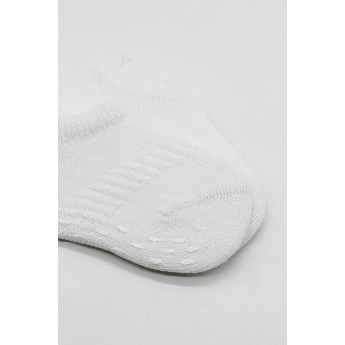 Bistyle 2Li Sneakers Kaymaz Basic Penye Çorap BS20103 Beyaz Beyaz