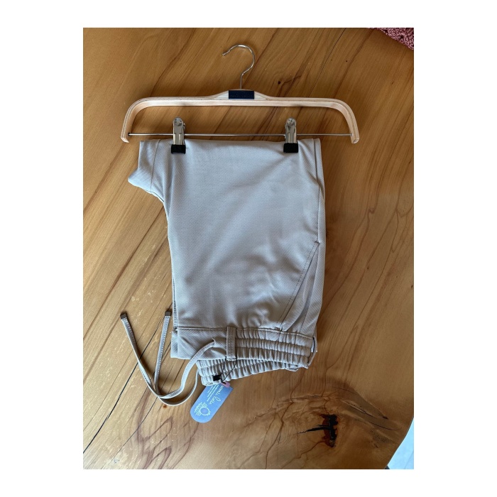 Erkek Jogger Pantolon Bej Beli Kemerli ,yarım Lastikli Bağcıklı Yüksek Kalite Joger