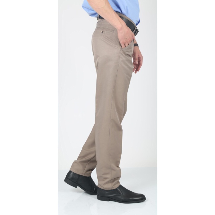 Erkek Kahve Keten Pantolon Regular Fit
