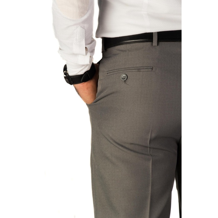 Erkek Gri Regulerfit Flamefek Kumaş Pantolon