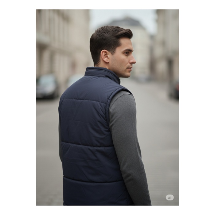 Erkek İçi Polarlı Lacivert Yelek ,Su Geçirmez 4 Cepli Yelek