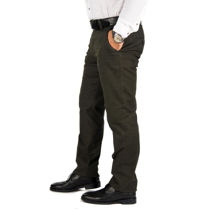 Erkek Haki Panemara Keten Pantolon