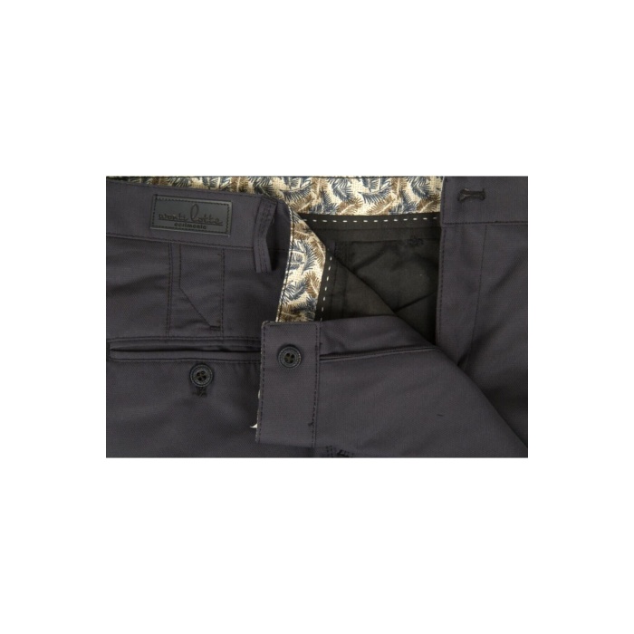 Erkek Armüllü Lacivert Keten Pantolon(9) Klasik Kesim